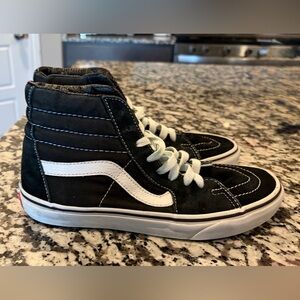Vans Black High-Top Sneakers with White Stitching